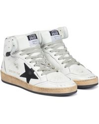 Golden Goose Sky Star Leather Sneakers in White - Lyst