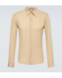 Gucci - Camisa en crepe de seda con GG - Lyst