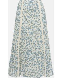 Velvet - Kona Floral Cotton Midi Skirt - Lyst
