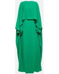 Valentino - Cape-detail Silk Gown - Lyst
