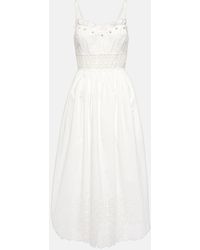 Ulla Johnson - Cowrie Broderie Anglaise Cotton Midi Dress - Lyst