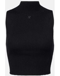 Courreges - Ribbed Cotton And Wool Tank Top - Lyst
