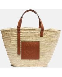 Loewe - Anagram Large Leather-Trimmed Basket Bag - Lyst