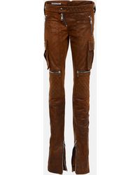LAQUAN SMITH - High-rise Straight Leather Pants - Lyst
