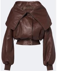 Balenciaga - Cropped Leather Blouson Jacket - Lyst