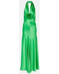 Rodarte - Rose Halterneck Silk Gown - Lyst