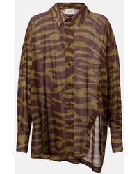 The Attico - Camisa En Muselina De Algodon Estampado - Lyst
