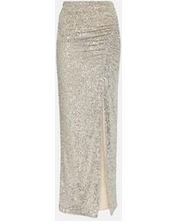 Self-Portrait - Sequined High-rise Maxi Skirt - Lyst