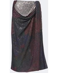 Maison Margiela - Draped Printed Sequined Midi Skirt - Lyst
