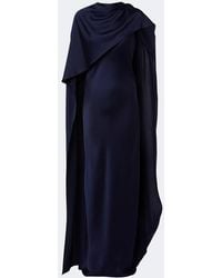 Jonathan Simkhai - Izel Asymmetric Caped Satin Gown - Lyst