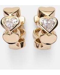 Sydney Evan - Heart Diamond 14Kt Hoop Earrings - Lyst