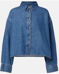 7 For All Mankind - Nina Cropped Denim Shirt - Lyst