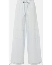 Acne Studios - Pantalon ample a taille mi-haute en coton et lin - Lyst