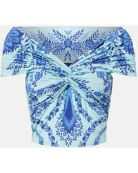 Etro - Printed Jersey Crop Top - Lyst
