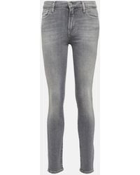 7 For All Mankind - Mid-Rise Skinny Jeans Slim Illusion - Lyst