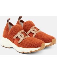 Tod's - Kate Leather-Trimmed Slip-On Sneakers - Lyst