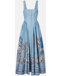 ALÉMAIS - Villa Romantica Cotton Midi Dress - Lyst