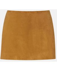KHAITE - Jett Suede Miniskirt - Lyst