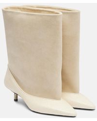 Jacquemus - Tourni Leather And Suede Ankle Boots - Lyst