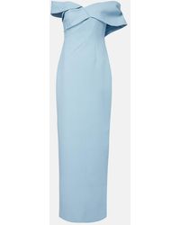 Rachel Gilbert - Maddie Draped Off-Shoulder Crepe Gown - Lyst