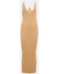 Galvan London - Rhea Rib-Knit Halterneck Midi Dress - Lyst