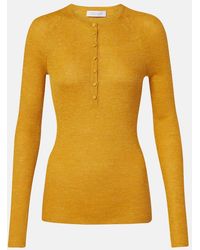 Gabriela Hearst - Anges Cashmere, Silk, And Hemp Henley Shirt - Lyst
