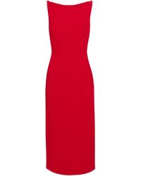 Valentino Crêpe Midi Dress - Red