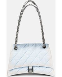 Balenciaga - Crush Medium Denim Shoulder Bag - Lyst
