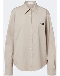Miu Miu - Cotton-Blend Poplin Shirt - Lyst