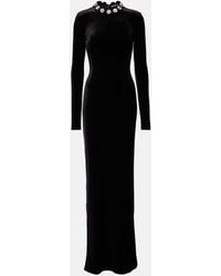 David Koma - Robe Aus Samt Mit Kristallen - Lyst