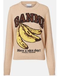 Ganni - Logo Intarsia Sweater - Lyst