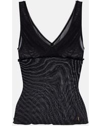 Saint Laurent - Scalloped Silk Satin Top - Lyst