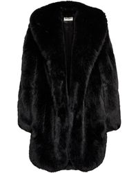 Manteau imitation fourrure de lynx Saint Laurent en coloris Blanc Femme Vêtements Manteaux Manteaux de fourrure 