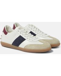 Tod's - Tabs Suede-trimmed Leather Sneakers - Lyst