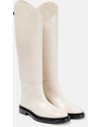 Jil Sander - Paneled Leather Knee-high Boots - Lyst