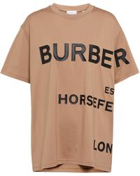Burberry T-Shirt Horseferry aus Baumwolle - Natur