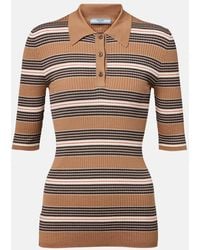 Prada - Cotton-Blend Polo Sweater - Lyst