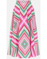 Valentino - Rhombus 75 Cotton Poplin Maxi Skirt - Lyst