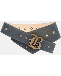 Blumarine - Cintura in denim con logo - Lyst
