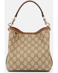 Gucci - Gg Emblem Small Canvas Bucket Bag - Lyst