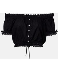 Poupette - Nala Broderie Anglaise Cotton Poplin Crop Top - Lyst