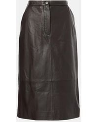 Yves Salomon - Leather Midi Skirt - Lyst