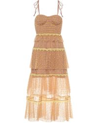 Self-Portrait Midikleid aus Tüll - Mehrfarbig