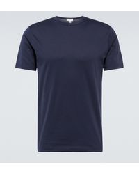 Sunspel T-Shirt Classic aus Baumwolle - Blau