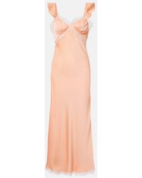 Faithfull the Brand - Sella Lace-Trimmed Satin Maxi Dress - Lyst