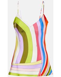 Emilio Pucci - Top Iride Aus Seiden-Twill - Lyst