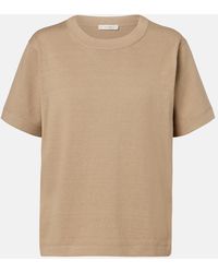 The Row - Orlan Cotton And Silk-Blend T-Shirt - Lyst