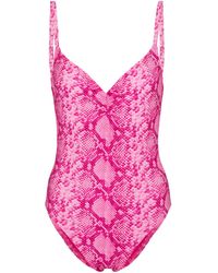 Karla Colletto Exclusive To Mytheresa – Bree Snake-effect Swimsuit - Pink