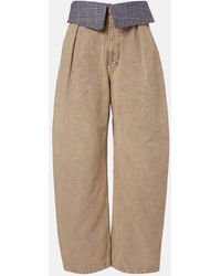 Loewe - Wool-Trimmed Barrel-Leg Jeans - Lyst