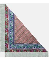 La DoubleJ - Fringed Printed Silk Twill Scarf - Lyst